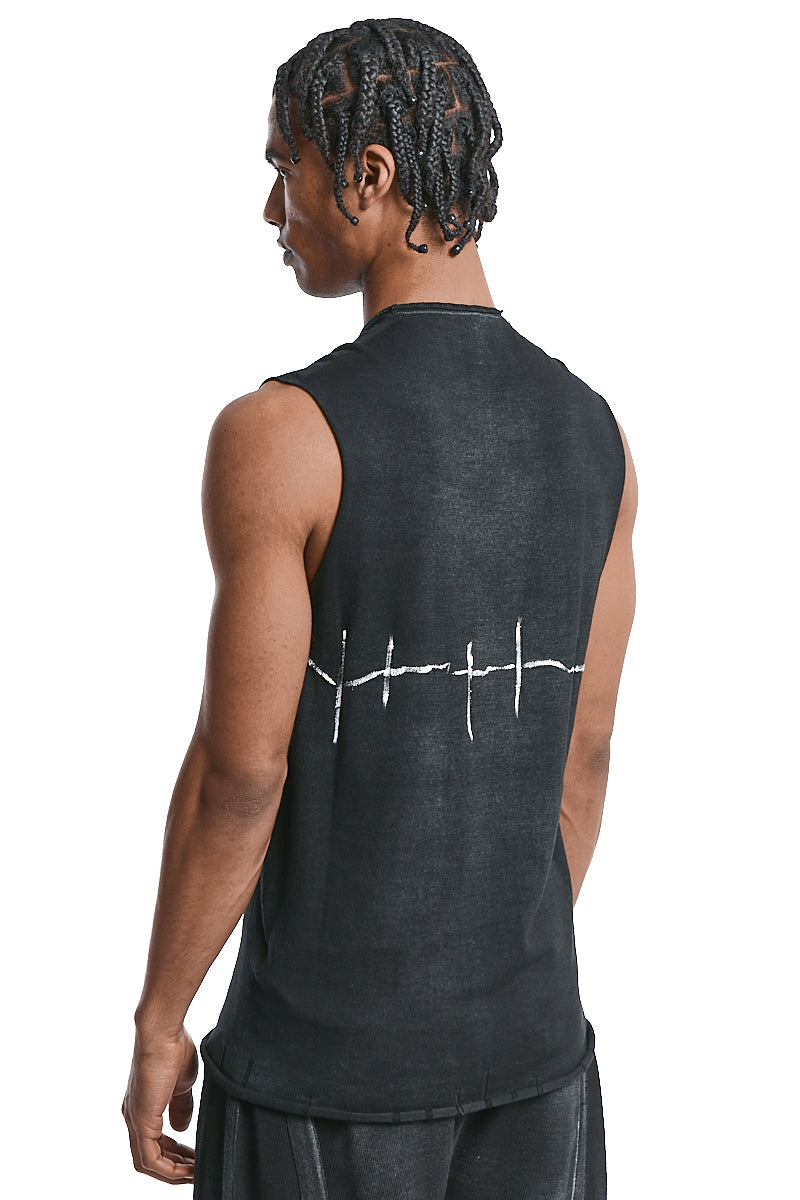 BLACK KNITTED SLEEVELESS TOP