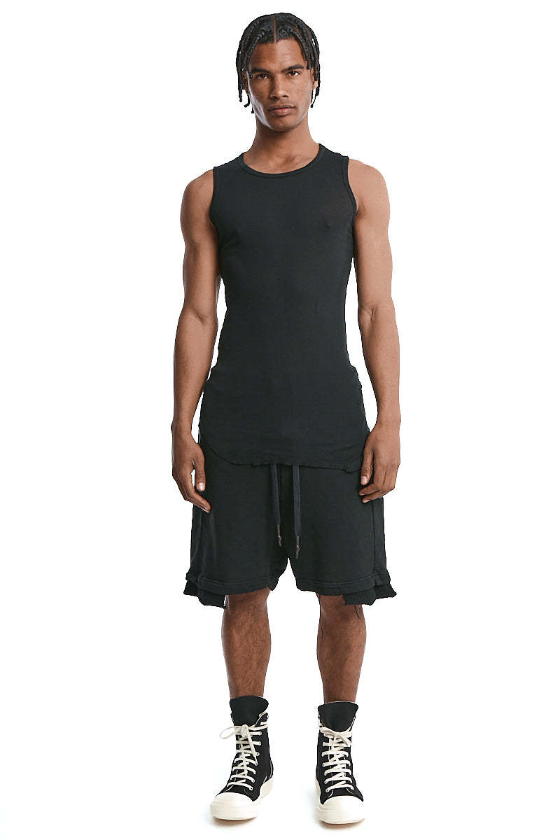 BLACK LIGHT COTTON SLEEVELESS TOP