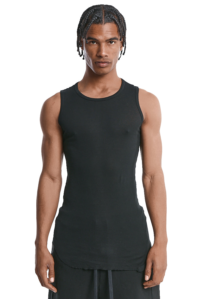 BLACK LIGHT COTTON SLEEVELESS TOP