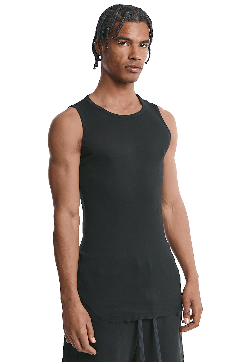 BLACK LIGHT COTTON SLEEVELESS TOP