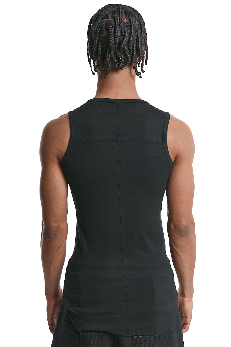 BLACK LIGHT COTTON SLEEVELESS TOP