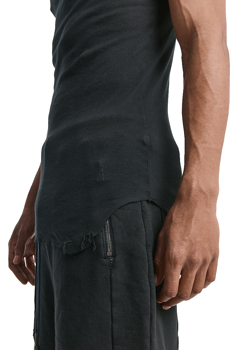 BLACK LIGHT COTTON SLEEVELESS TOP