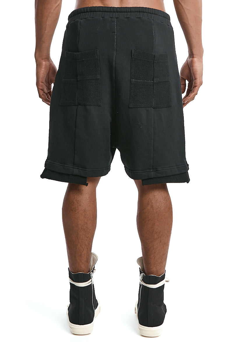 BLACK SWEAT DROP CROTH SHORTS