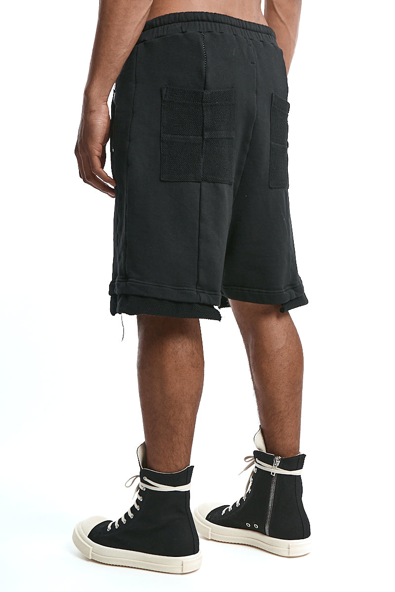 BLACK SWEAT DROP CROTH SHORTS