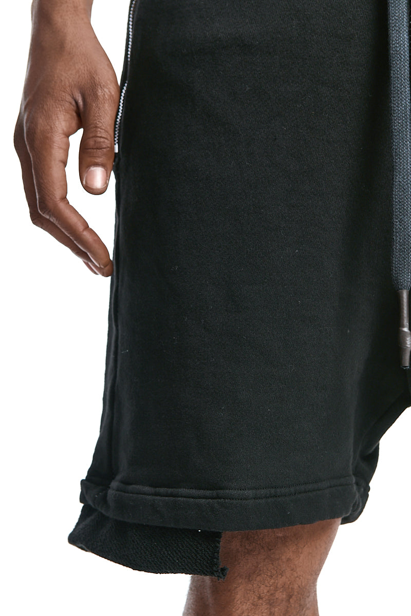 BLACK SWEAT DROP CROTH SHORTS