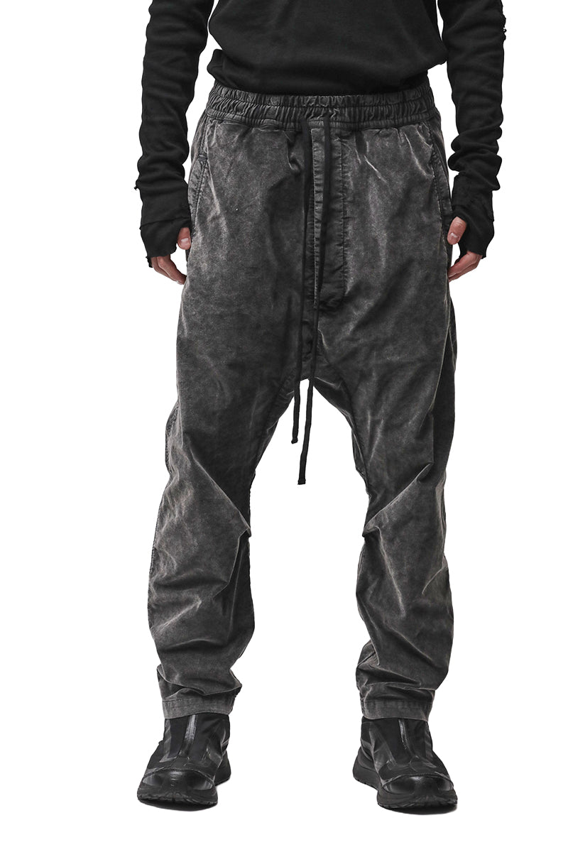 USED GREY VELVET TROUSERS