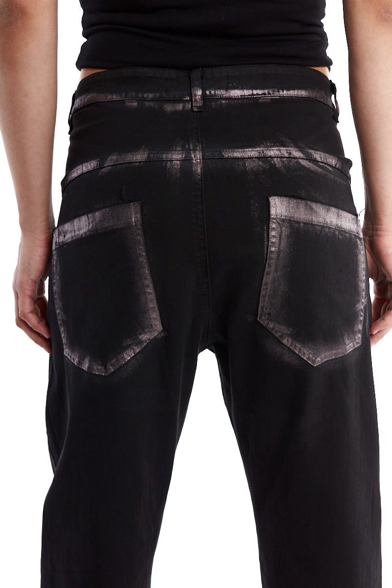 BLACK BRONCE EFFECT PANTS