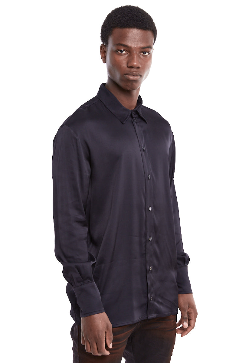 BLACK SATIN SHIRT