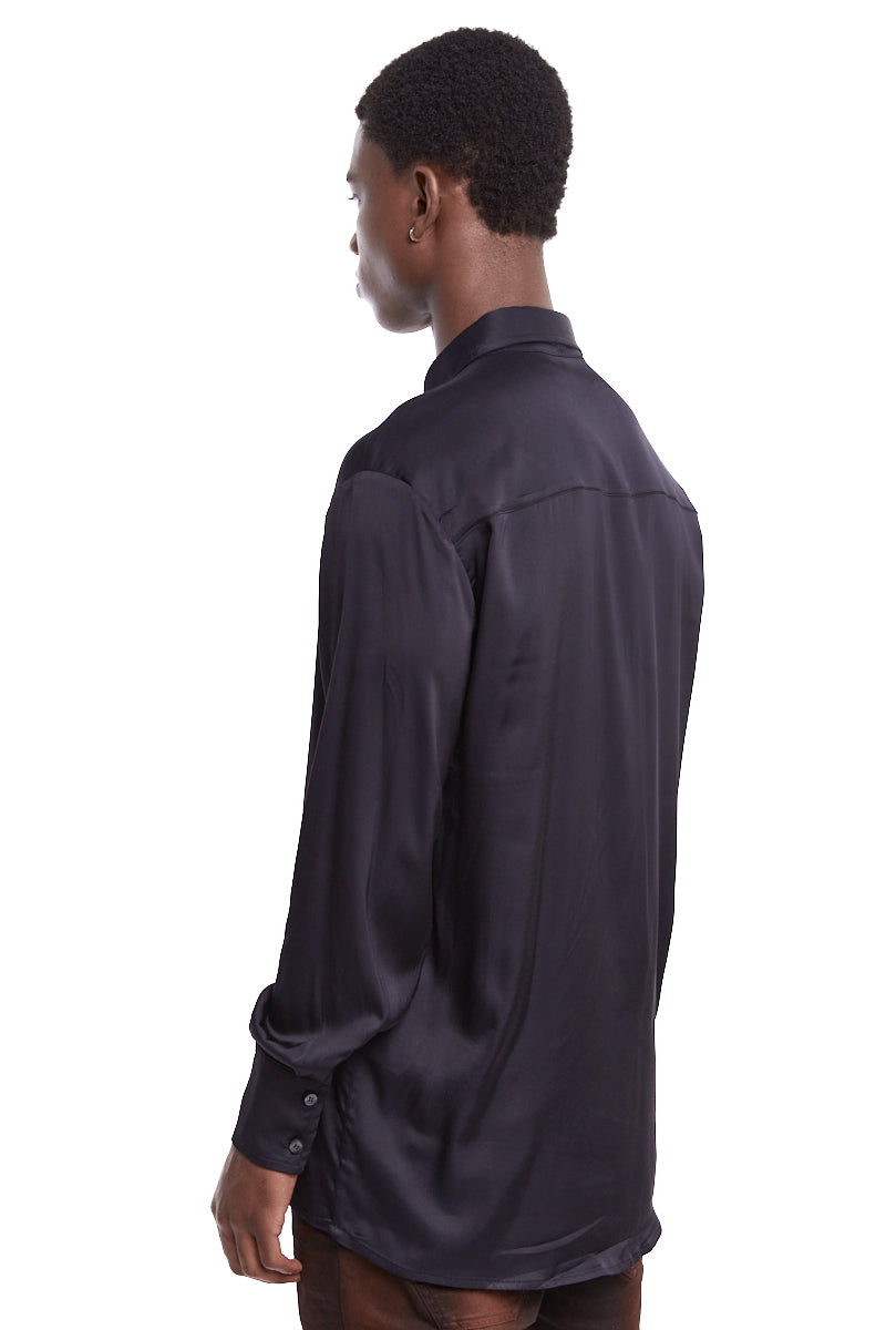BLACK SATIN SHIRT