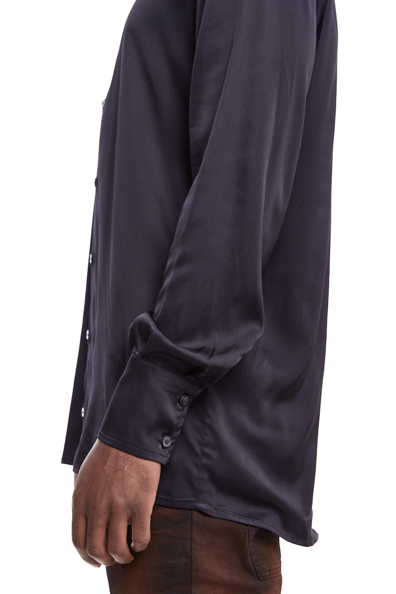 BLACK SATIN SHIRT