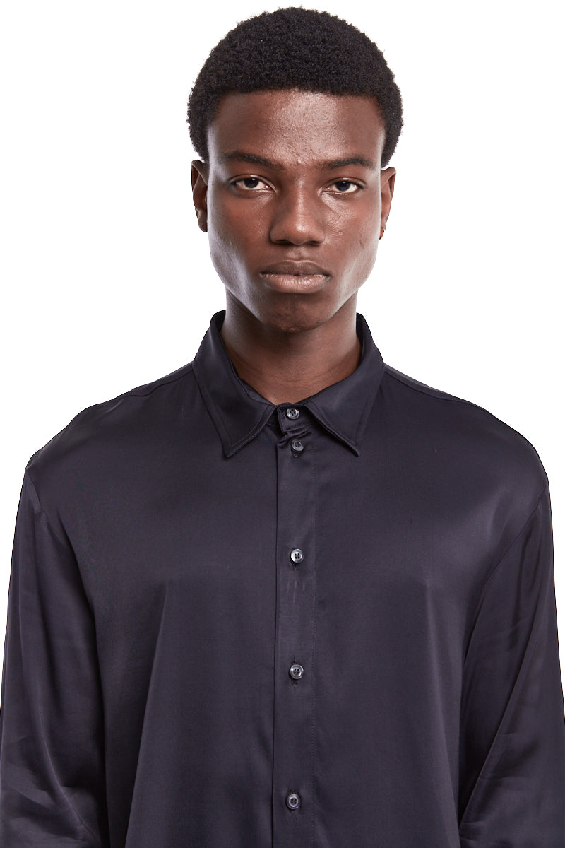 BLACK SATIN SHIRT