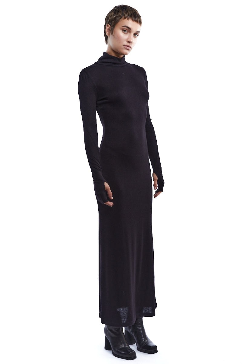 OPEN BACK WOOL DRESS