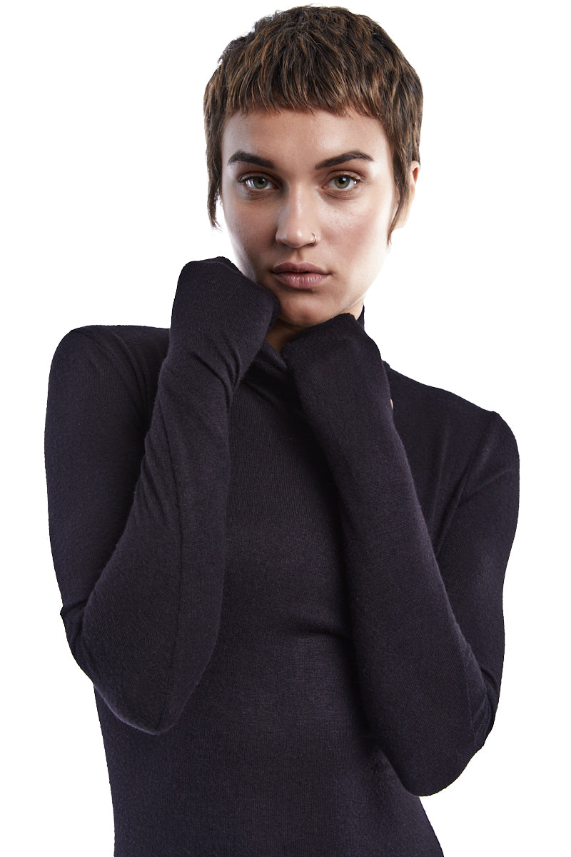 OPEN BACK WOOL DRESS