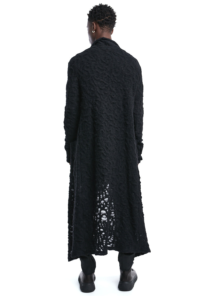 DRAPED WOOL CARDIGAN