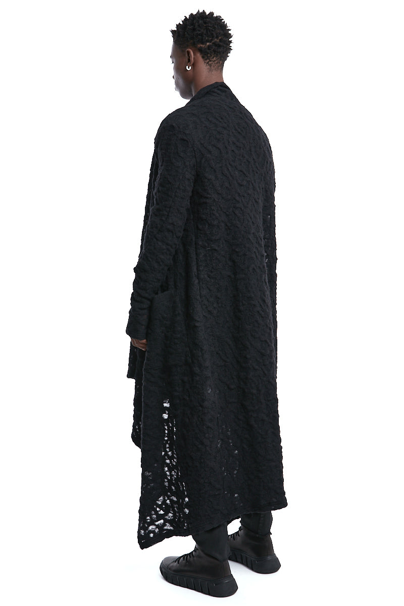DRAPED WOOL CARDIGAN