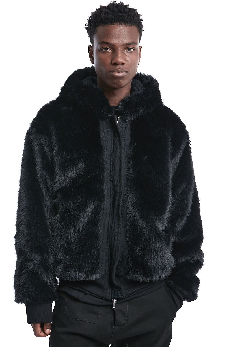 WOOL HOODED BOMBER JACKET