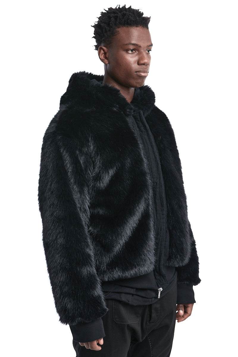 WOOL HOODED BOMBER JACKET