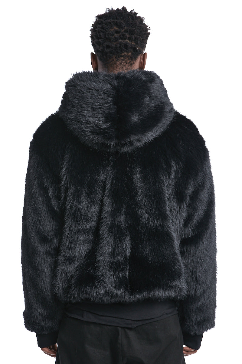 WOOL HOODED BOMBER JACKET