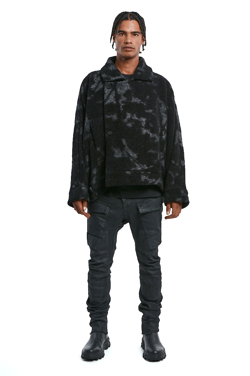 BLACK WOOL OVERSIZE JACKET