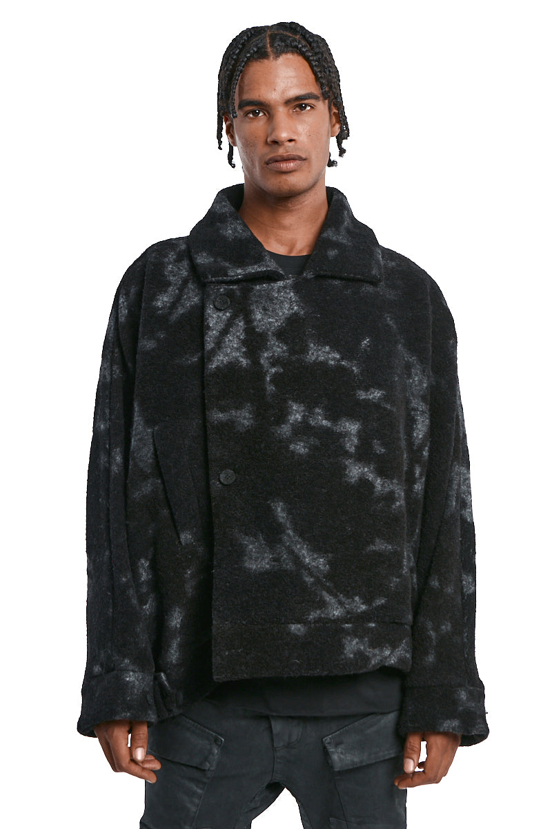 BLACK WOOL OVERSIZE JACKET