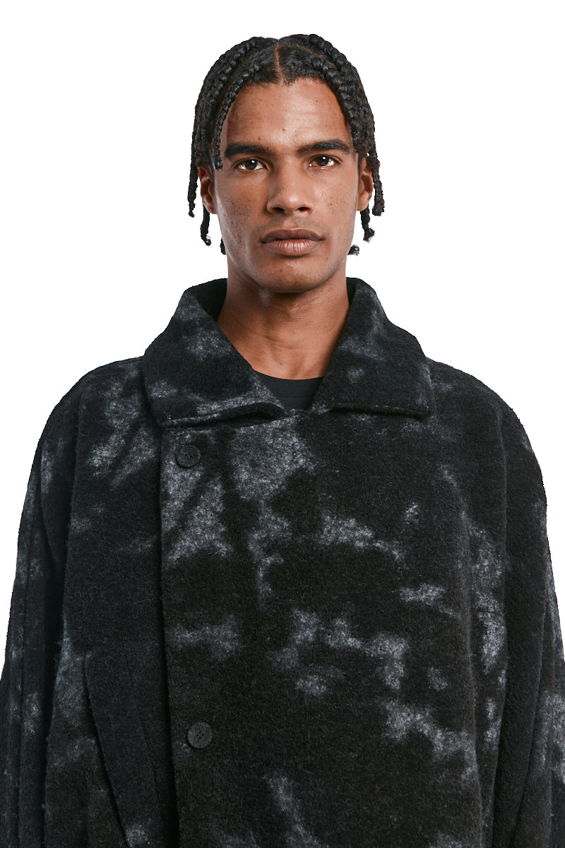 BLACK WOOL OVERSIZE JACKET