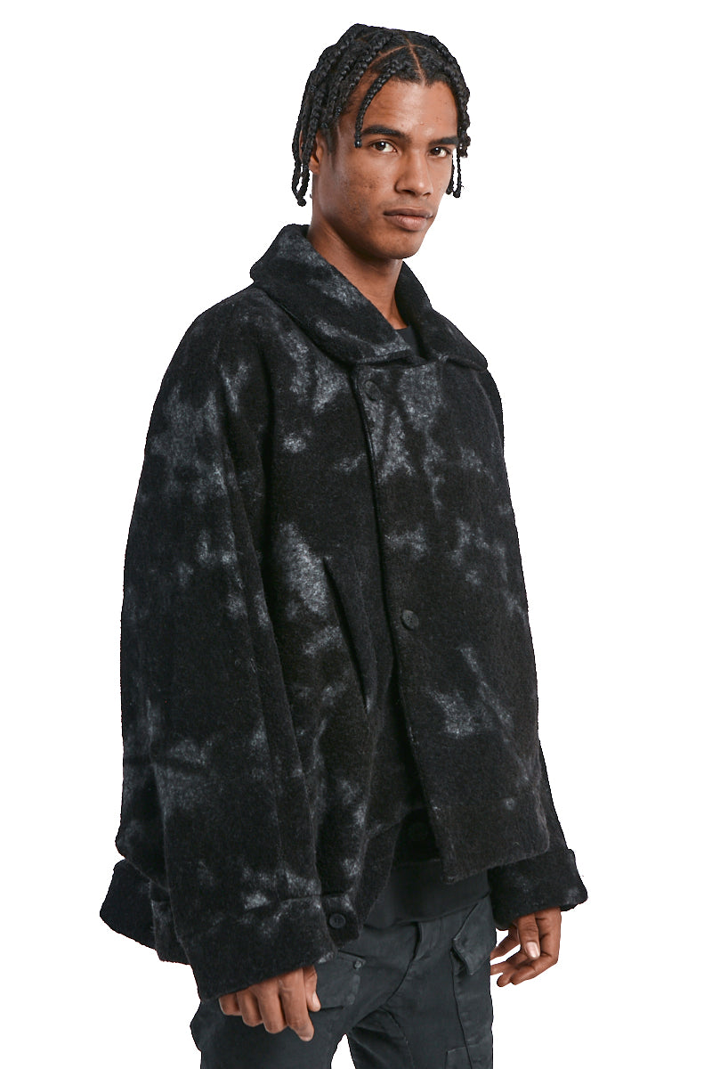 BLACK WOOL OVERSIZE JACKET