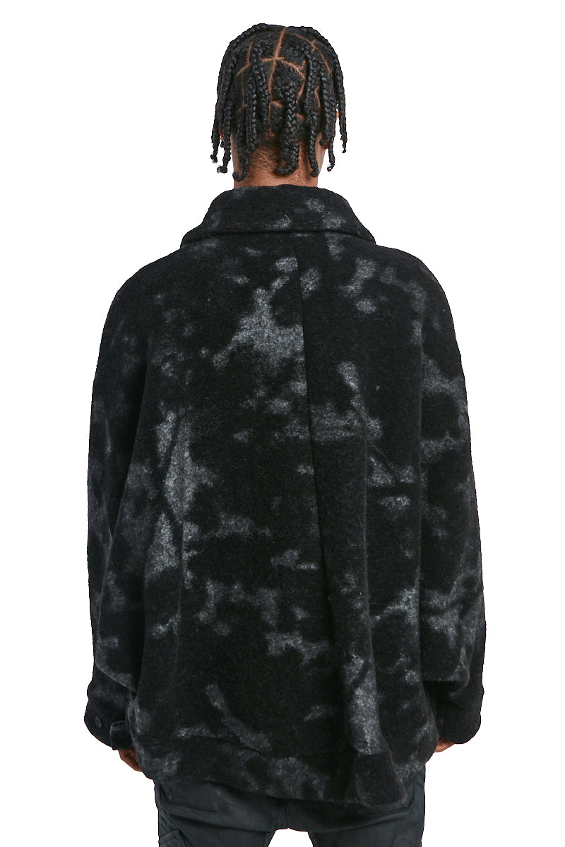 BLACK WOOL OVERSIZE JACKET