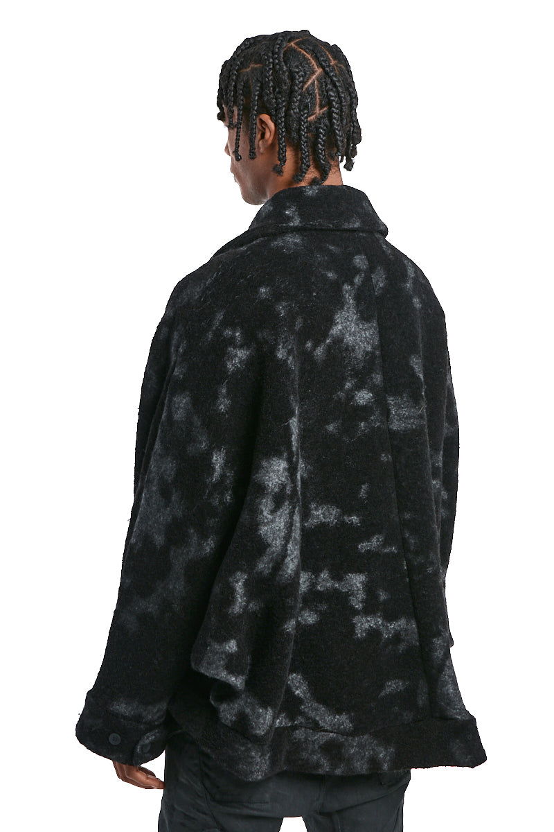 BLACK WOOL OVERSIZE JACKET