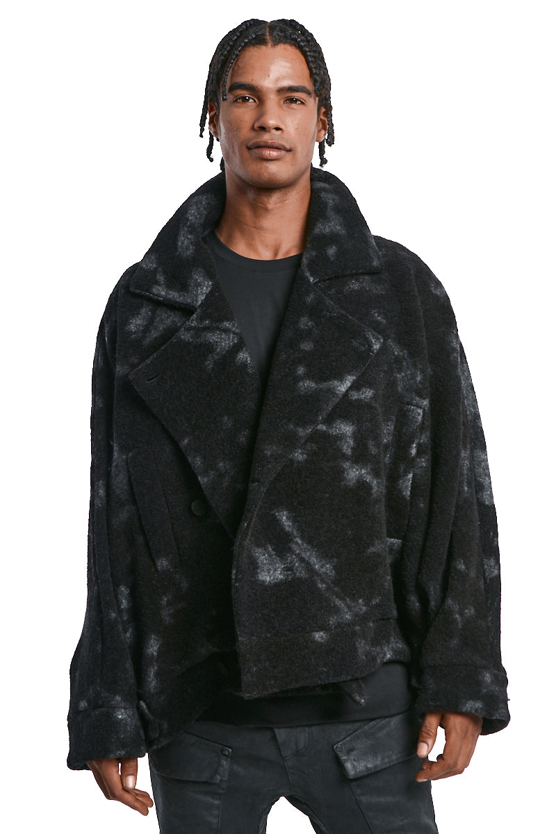 BLACK WOOL OVERSIZE JACKET