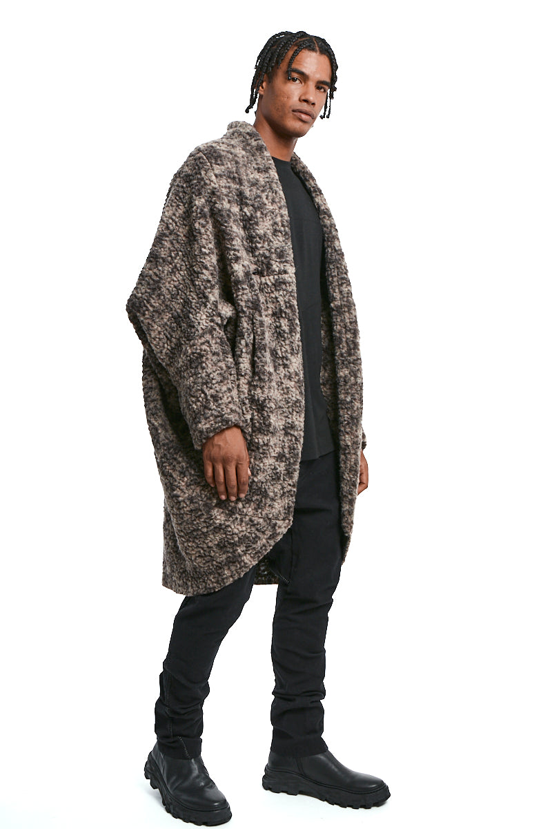 BEIGE UNISEX WOOL OVER JACKET