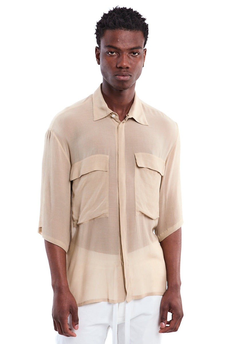 BEIGE CREPE SHIRT