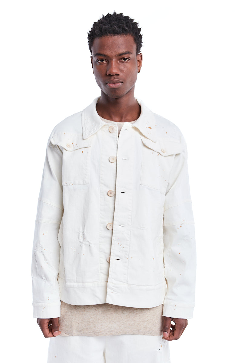 DIRTY WHITE STRETCH OVER JACKET