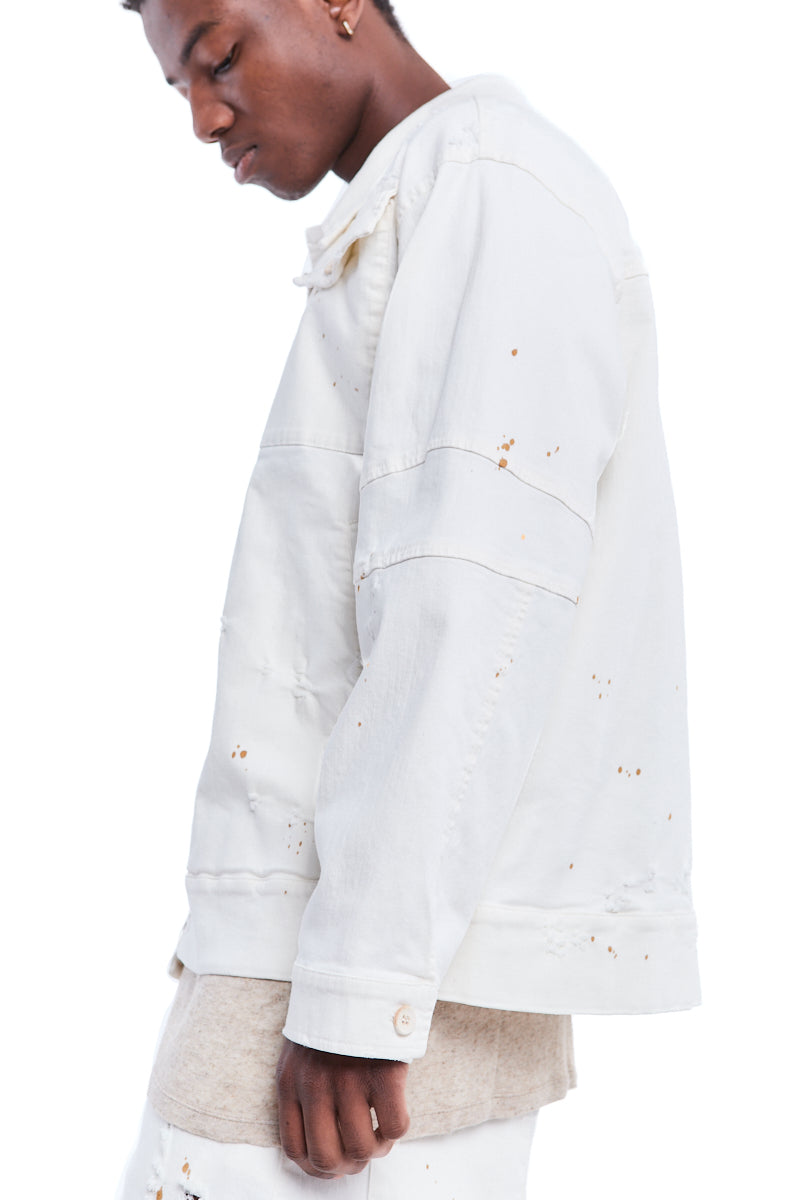 DIRTY WHITE STRETCH OVER JACKET