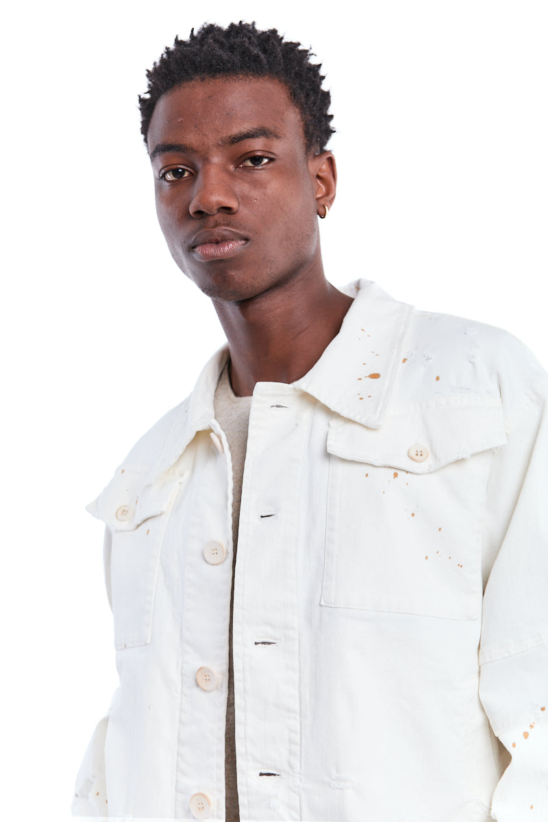 DIRTY WHITE STRETCH OVER JACKET
