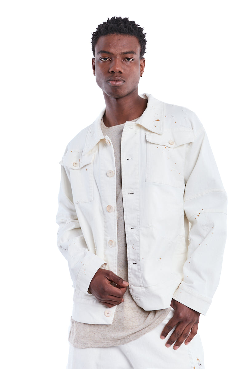 DIRTY WHITE STRETCH OVER JACKET