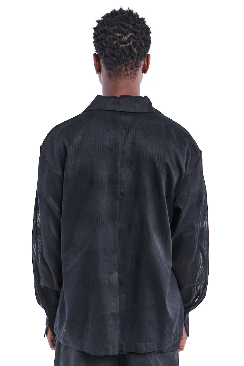 BLACK LIGHT LINEN JACKET