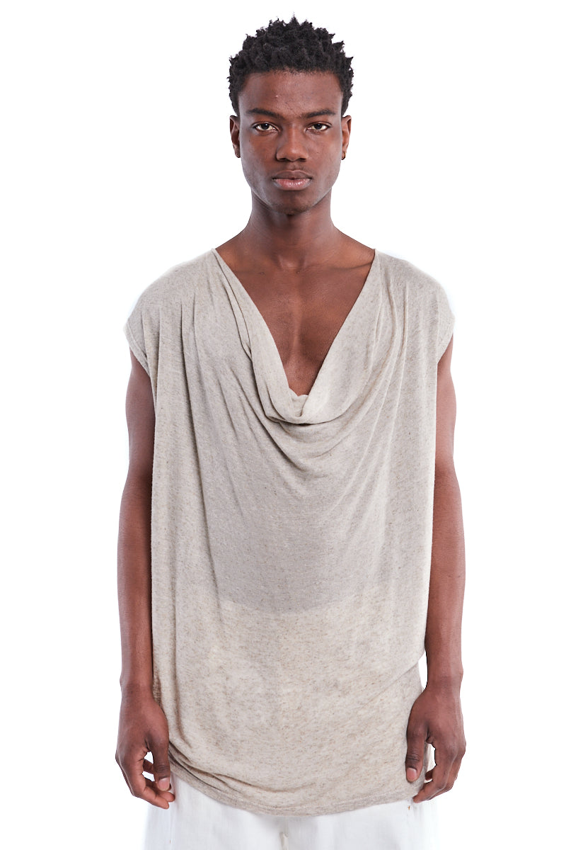 SAND DRAPED LOW-CUT TOP