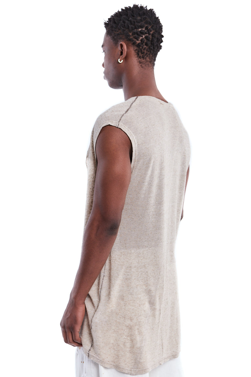 SAND DRAPED LOW-CUT TOP