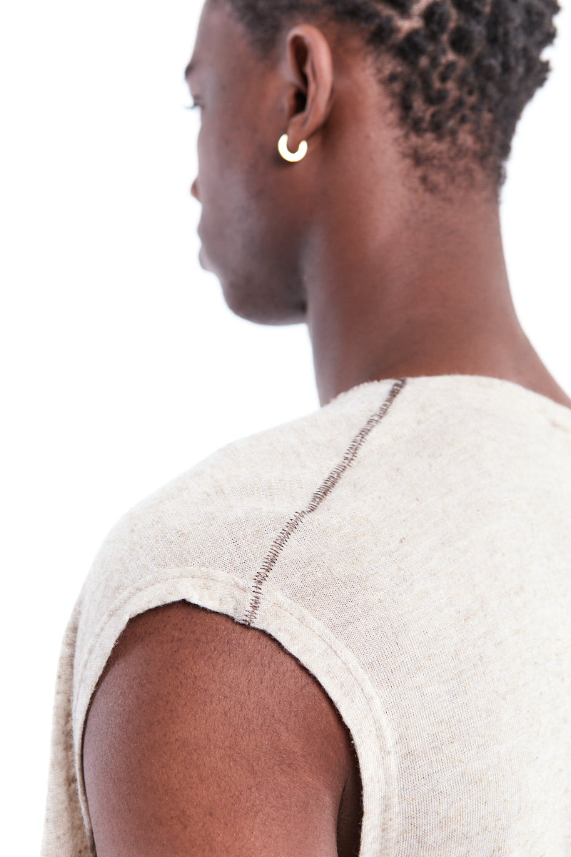 SAND DRAPED LOW-CUT TOP