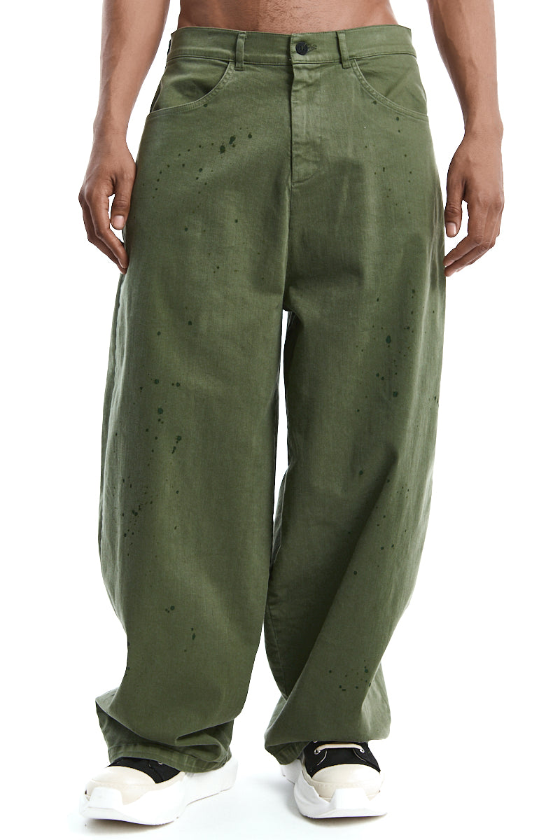 DIRTY GREEN WIDE PANTS