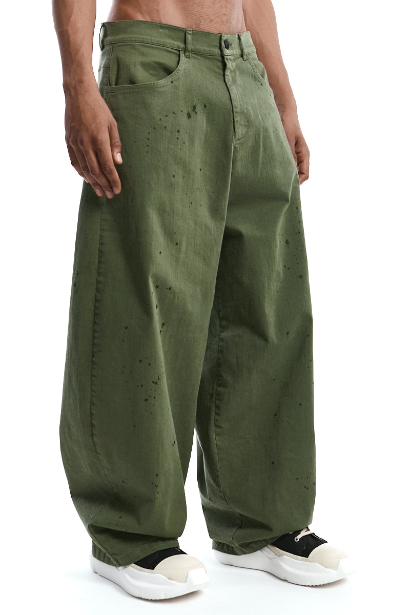 DIRTY GREEN WIDE PANTS