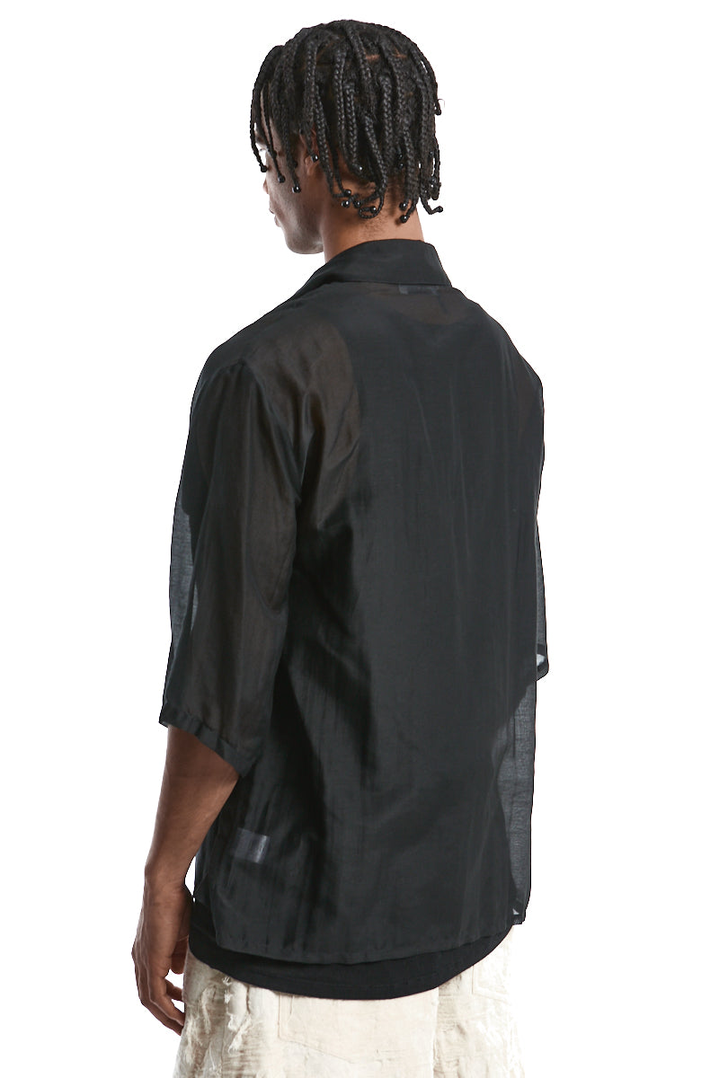 BLACK OVER SILK BLEND SHIRT