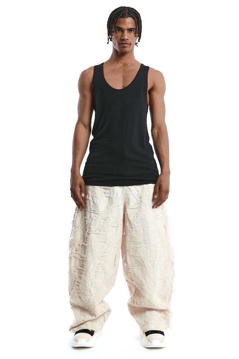 BLACK SILK BLEND TANK TOP