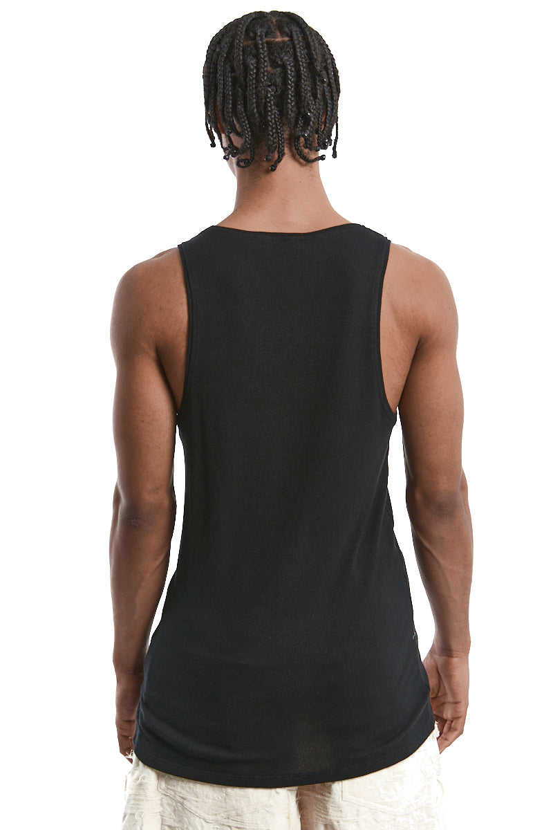 BLACK SILK BLEND TANK TOP