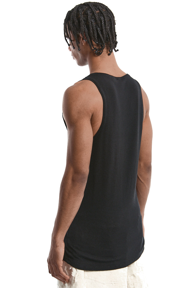 BLACK SILK BLEND TANK TOP