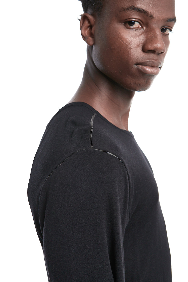BLACK NOUVEAU CASHMERE BLEND TEE