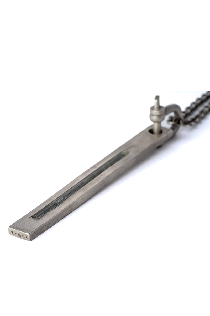 PLATE NECKLACE | U-Bolt Var., Adaptation, Aquamarine, DA+AQU