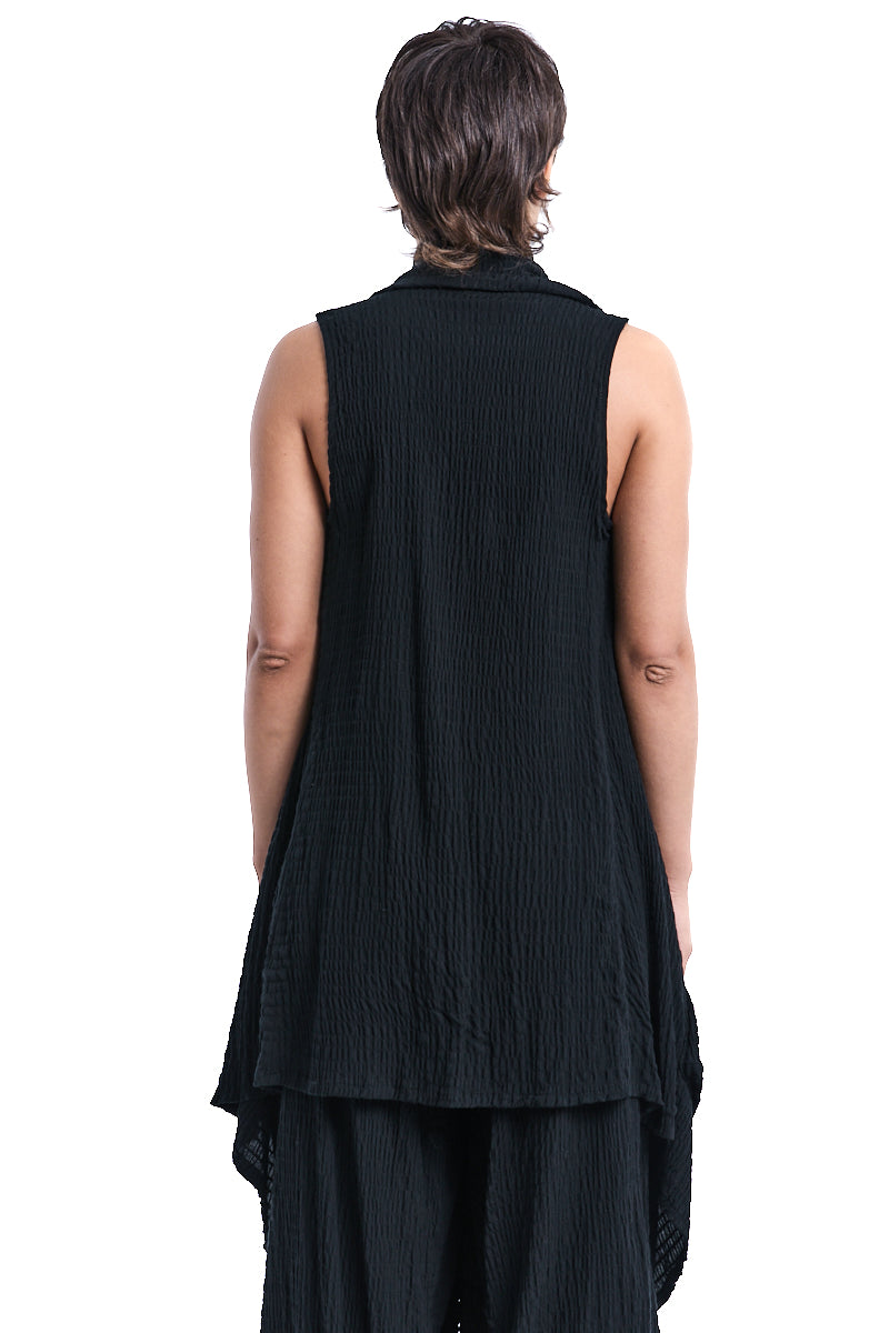 BLACK CRINKLED SOFT GILET