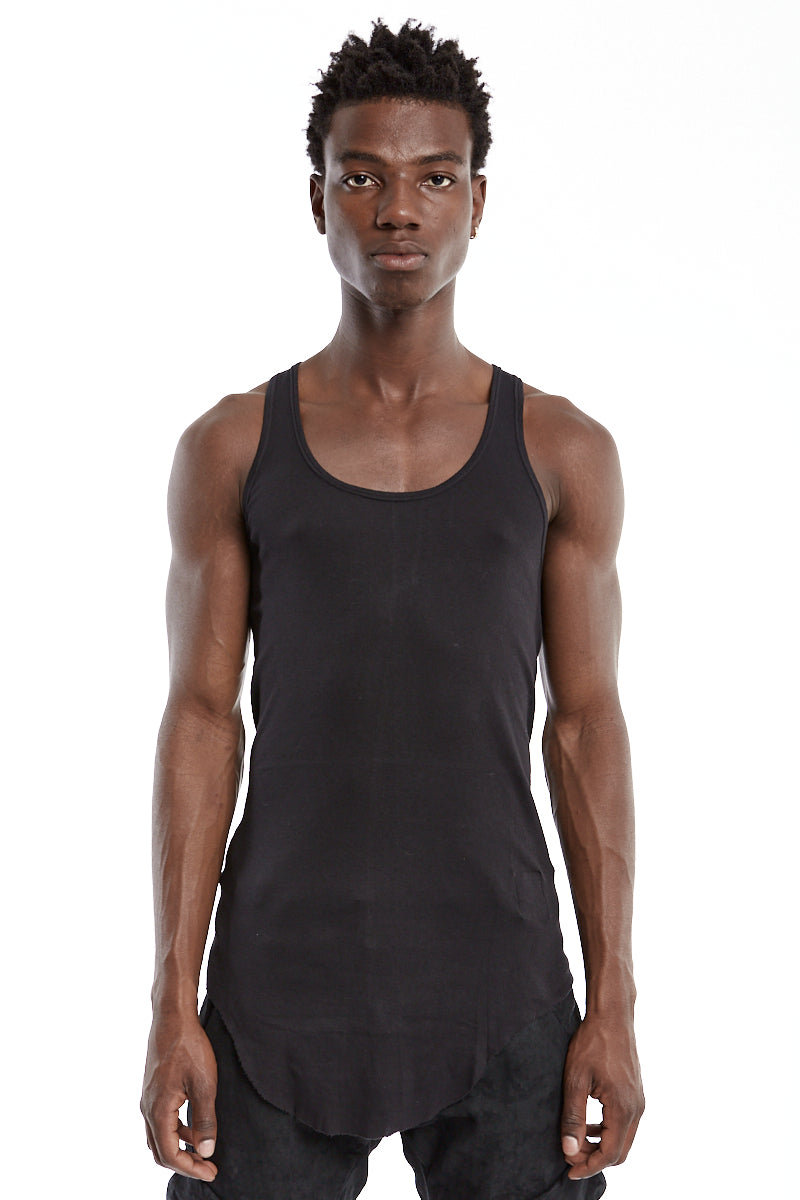 RICK OWENS high quality Faded Black Angora Tank Top