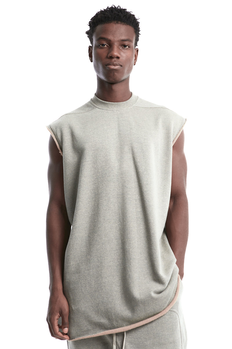 MELANGE GREY TARP TEE